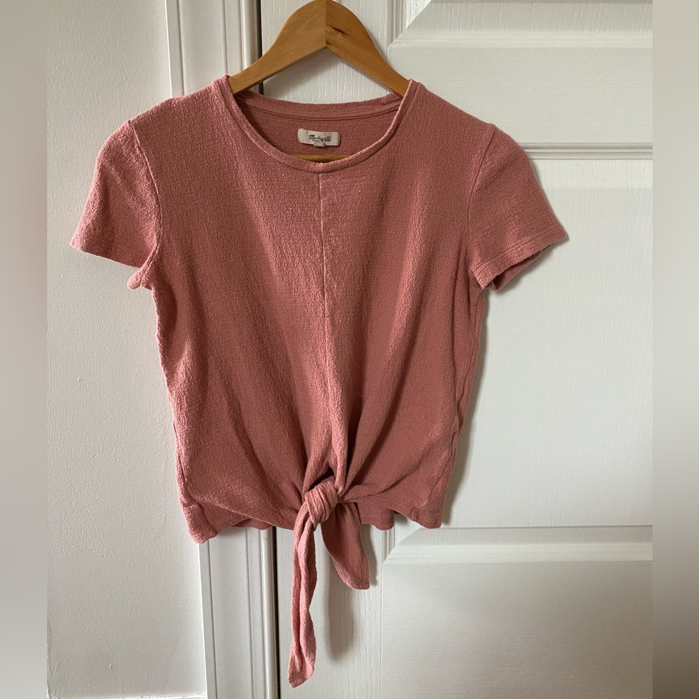 XXS Madewell shirt, tie bottom, burnt orange color